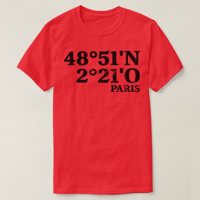 Paris Coordinates T-Shirt (Design Front)