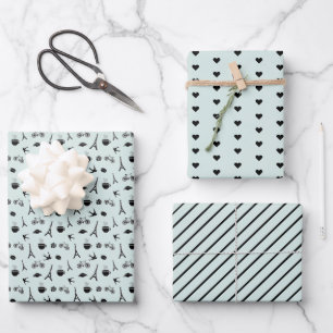 Paris Coordinating Pattern Wrapping Paper Sheet