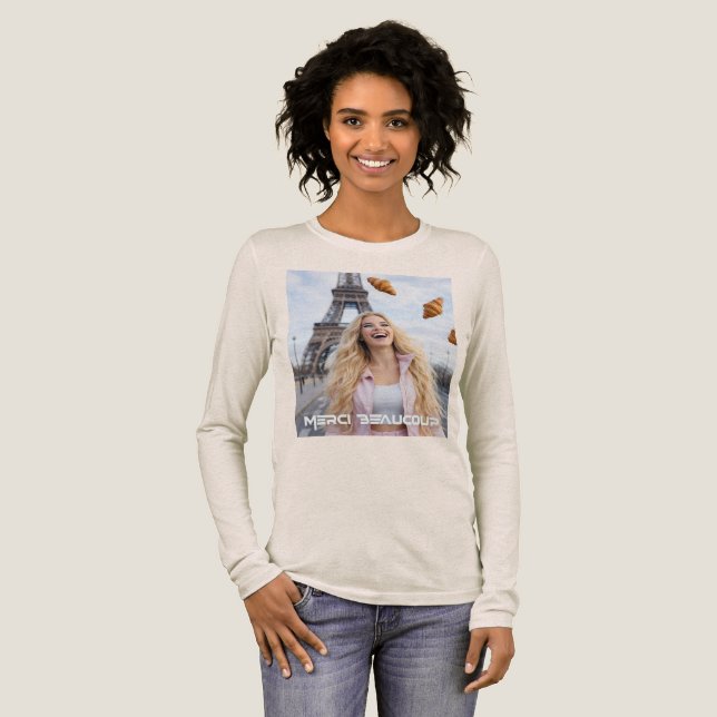 PARIS - CROISSANTS Tri-Blend SHIRT (Full Front)