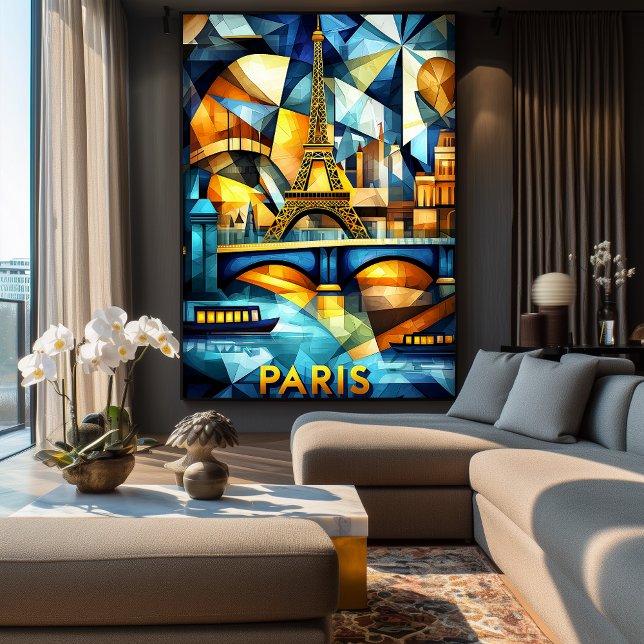 Paris Cubist Dreams - Modern Geometric City Poster (Creator Uploaded)