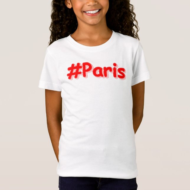 "#Paris" Cute Design. Buy Now T-Shirt (Front)