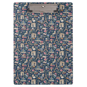 Paris Dark Icons Chic Design Clipboard