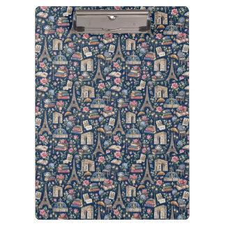 Paris Dark Icons Chic Design Clipboard