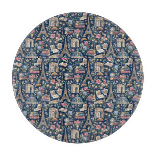 Paris Dark Icons Chic Design Cutting Board