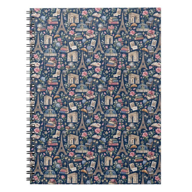 Paris Dark Icons Chic Design Notebook (Front)