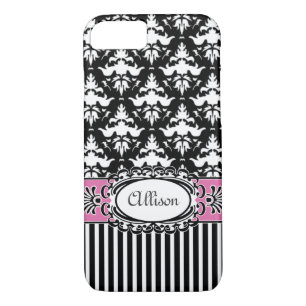 Paris Demoiselle Damask Pink and Black Case-Mate iPhone Case