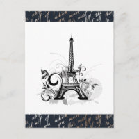 Paris Design Cute Postcard