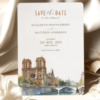 Paris Destination Save the Date Notre Dame