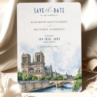 Paris Destination Save the Date Notre Dame
