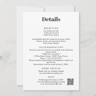 Paris Destination Wedding Details Enclosure Invitation