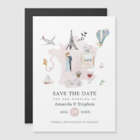 Paris Destination Wedding Monogram Save the Date