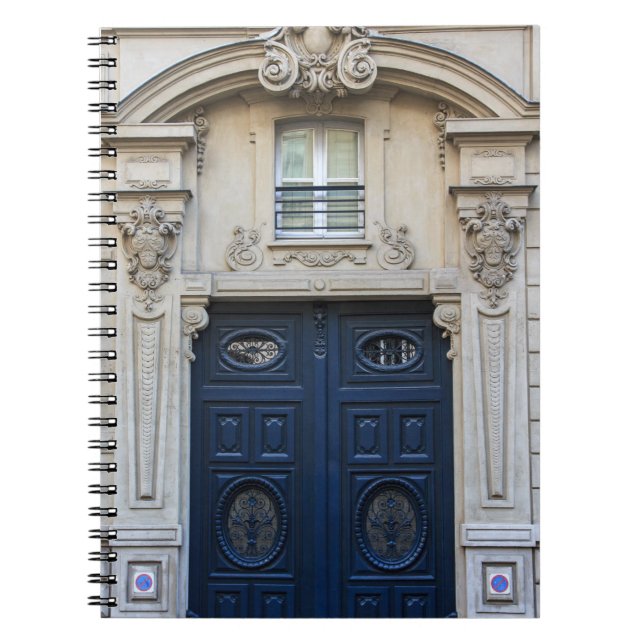 Paris Door Navy Blue - Notebook (Front)