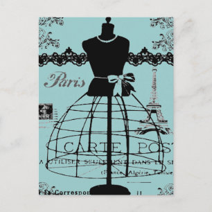 Paris Dress Stand, vintage style Postcard
