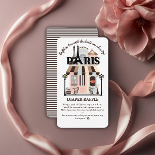 Paris Eiffel in Love French Cafe Baby Shower Enclosure Card