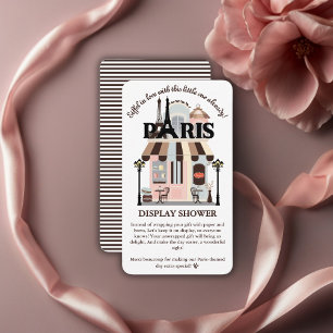 Paris Eiffel in Love French Cafe Baby Shower Enclosure Card