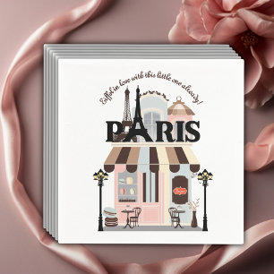 Paris Eiffel in Love French Cafe Baby Shower Napkin