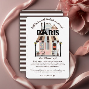 Paris Eiffel in Love French Cafe Baby Shower Thank You Card