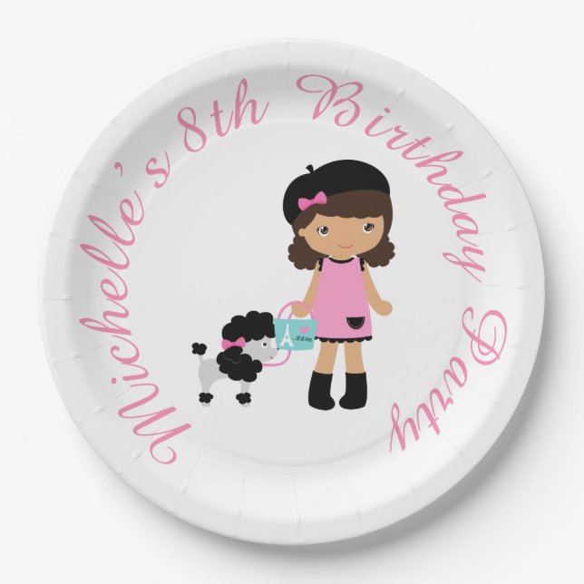 Paris Eiffel Tower African American Paper Plate (Front)