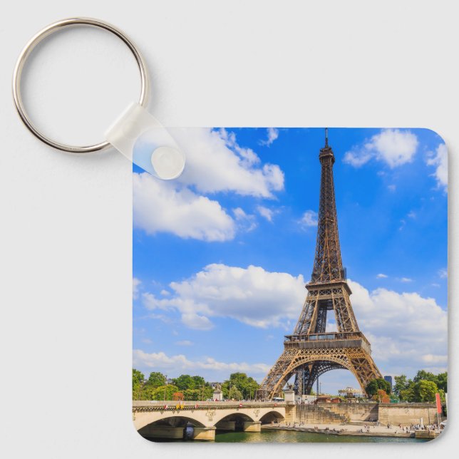 Paris, Eiffel Tower and river Seine, France. Key Ring (Front)