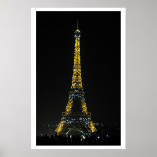Paris, Eiffel tower at night Poster