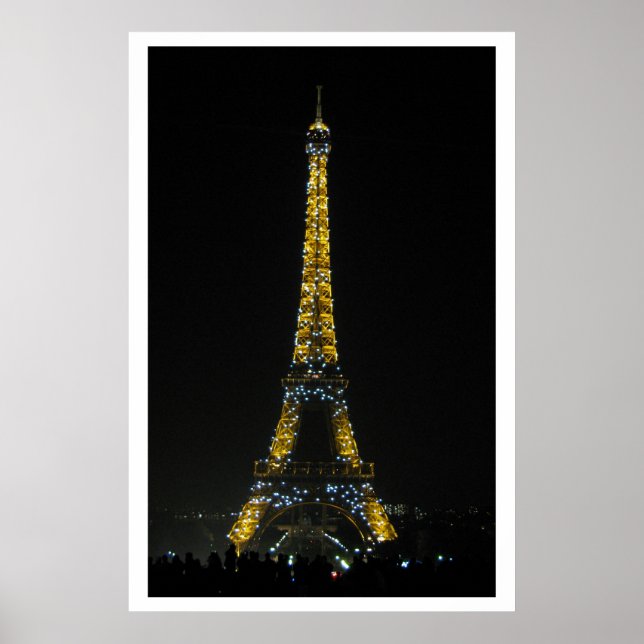 Paris, Eiffel tower at night Poster (Front)