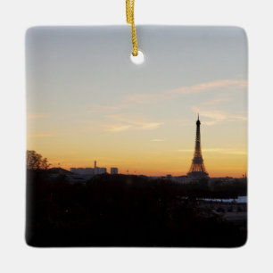 Paris Eiffel Tower at Sunset Christmas Ornament
