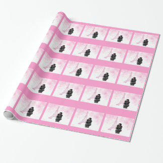 Paris Eiffel Tower & Black Poodle Wrapping Paper