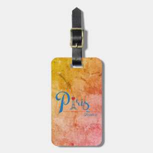 Paris Eiffel Tower Bow Stylish Colourful Luggage Tag