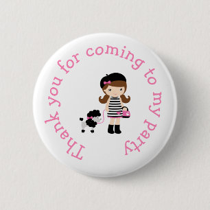 Paris Eiffel Tower Brunette Girl 6 Cm Round Badge
