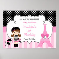 Paris Eiffel Tower Brunette Girl