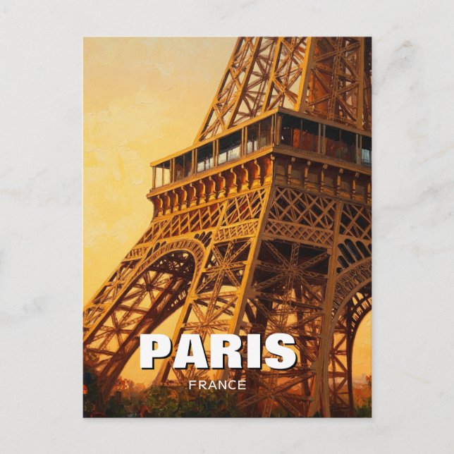 Paris Eiffel Tower Cafes Postcard (Front)
