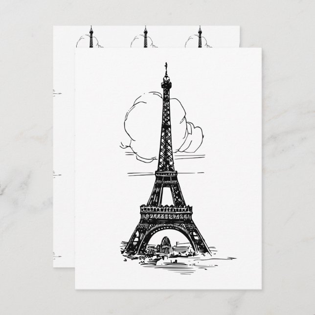 Paris Eiffel Tower Card (Front/Back)