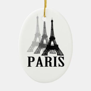 Paris Eiffel Tower Ceramic Tree Decoration