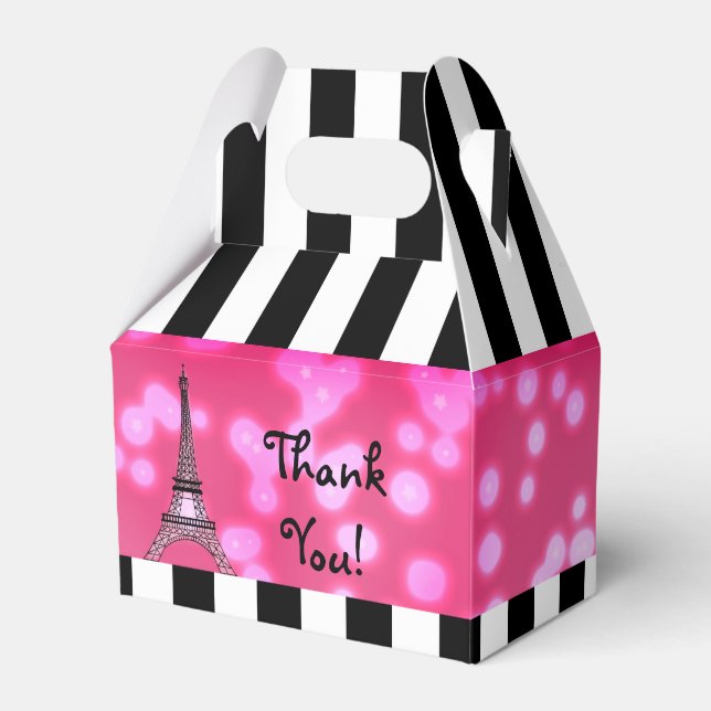Paris Eiffel Tower Chic Sparkle Party Favour Boxes (Front Side)