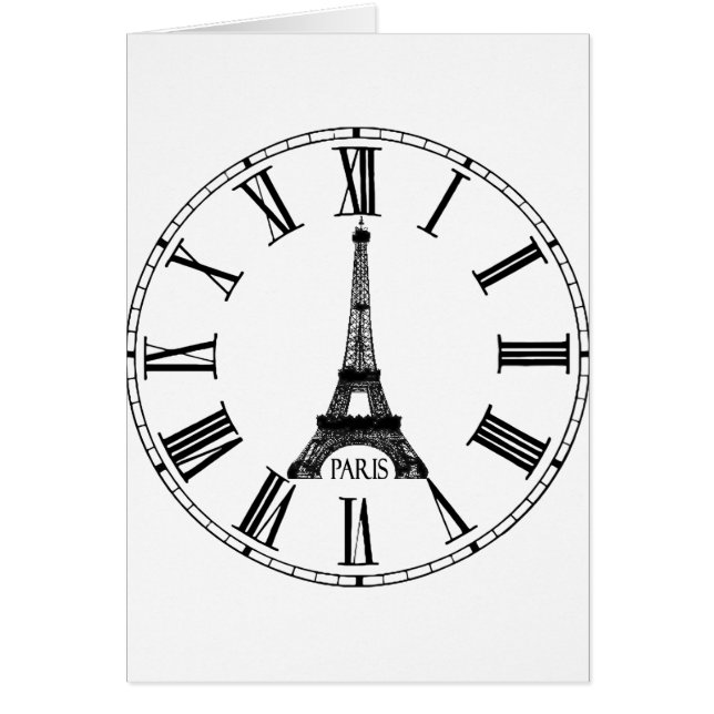 Paris Eiffel Tower Clock French (Front)