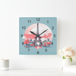 Paris Eiffel Tower Design Clock