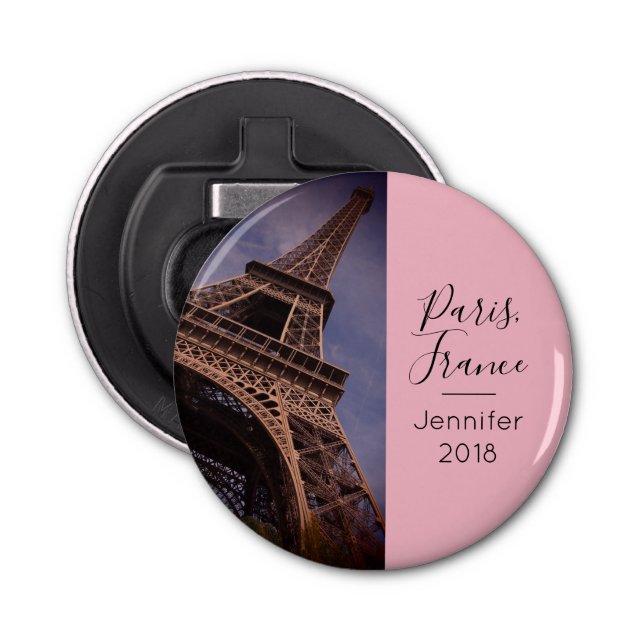 Paris Eiffel Tower Famous Landmark Photo Bottle Opener (Front)