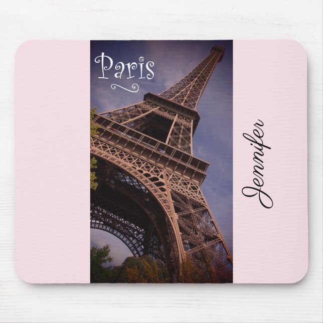 Paris Eiffel Tower Famous Landmark Photo Custom Mouse Pad (Front)