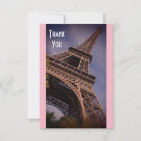Paris Eiffel Tower Famous Landmark Photo Thank You