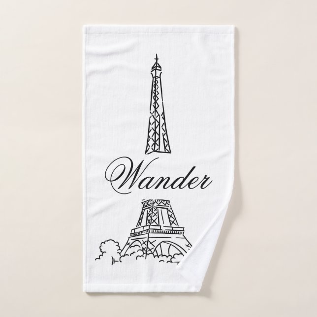 Paris Eiffel Tower France Pink  Decor  Hand Towel (Hand Towel)