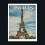Paris Eiffel Tower France Vintage Travel Postcard<br><div class="desc">Paris Eiffel Tower France City Vintage Travel Postcard. You can create your own personalised photo postcard by adding a photo from your computer,  or add your own wordings. Perfect gift for those looking for something classic.</div>