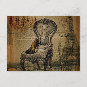 paris eiffel tower french regency rococo postcard