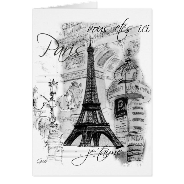 Paris Eiffel Tower French Scene Collage (Front)