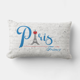 Paris Eiffel Tower French Stylish Chic Lumbar Pill Cushion