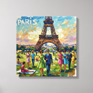 Paris Eiffel Tower Garden Elegance Canvas Art