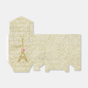 Paris Eiffel Tower Gold & Pink  Elegant Favour Box