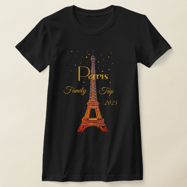 Paris Eiffel Tower Gold T-Shirt (Laydown)