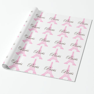Paris Eiffel Tower in Pink Wrapping Paper