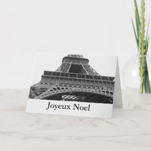 Paris Eiffel Tower Joyeux Noel Holiday Card