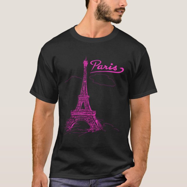 Paris Eiffel Tower K Sketch T-Shirt (Front)